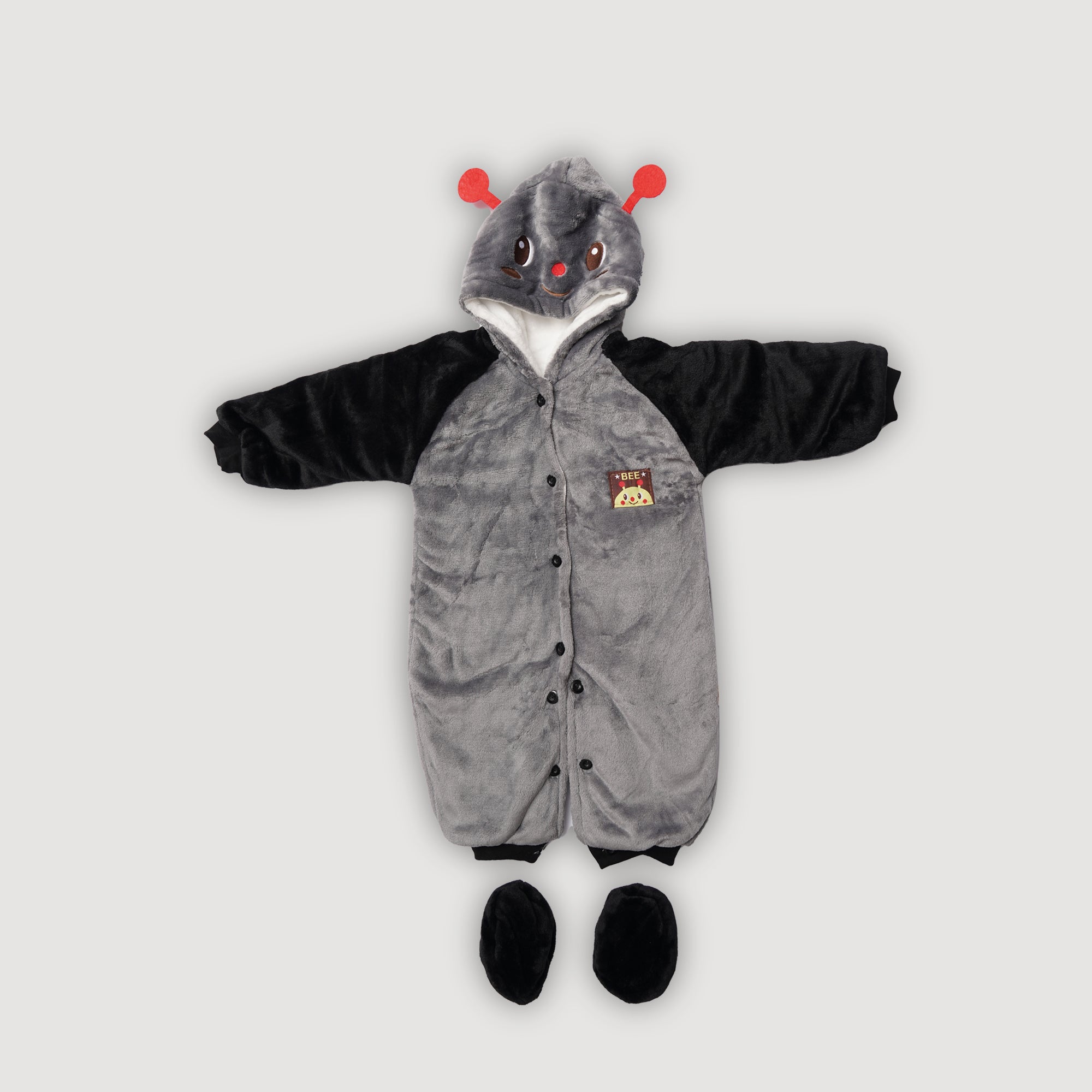 Greyish Black Baby Romper