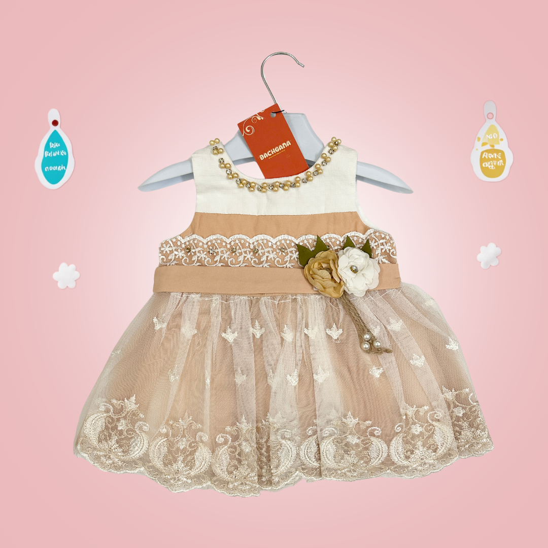 Pearls and Net Design Fancy Frock
