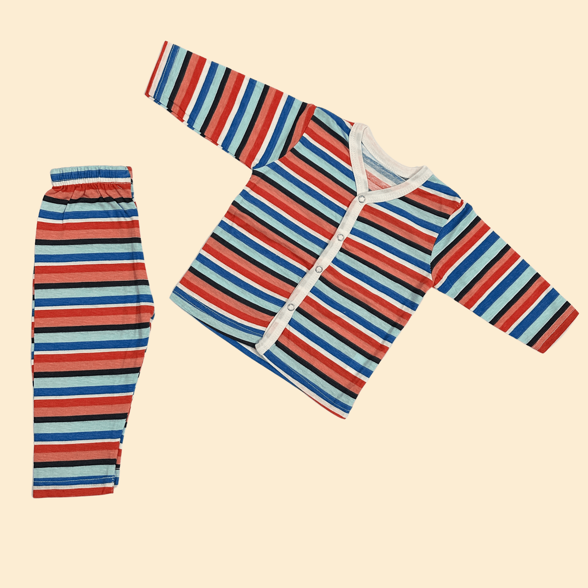 Stripes Design Baby Night Suit (2 piece)
