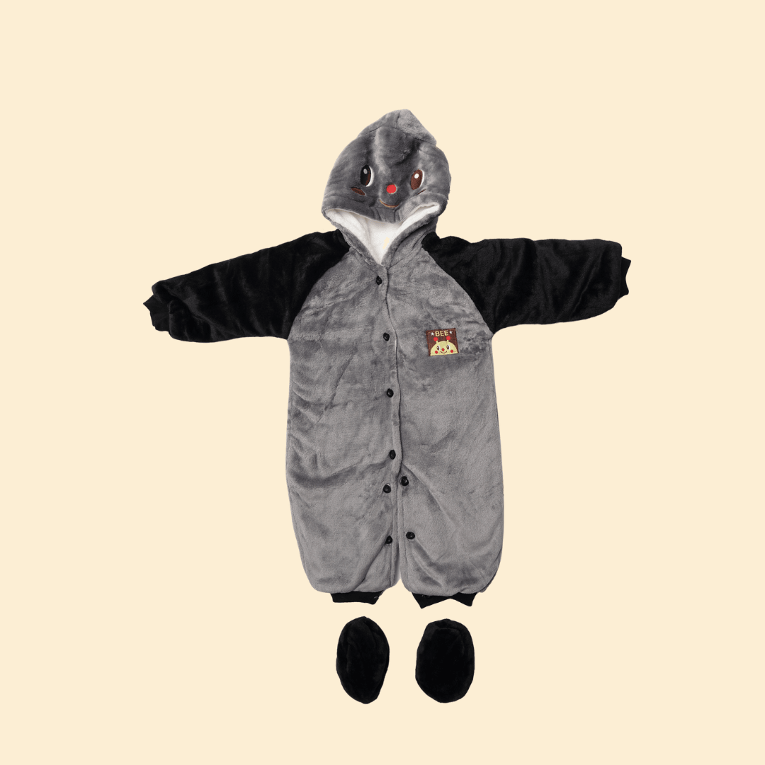 Greyish Black Baby Romper