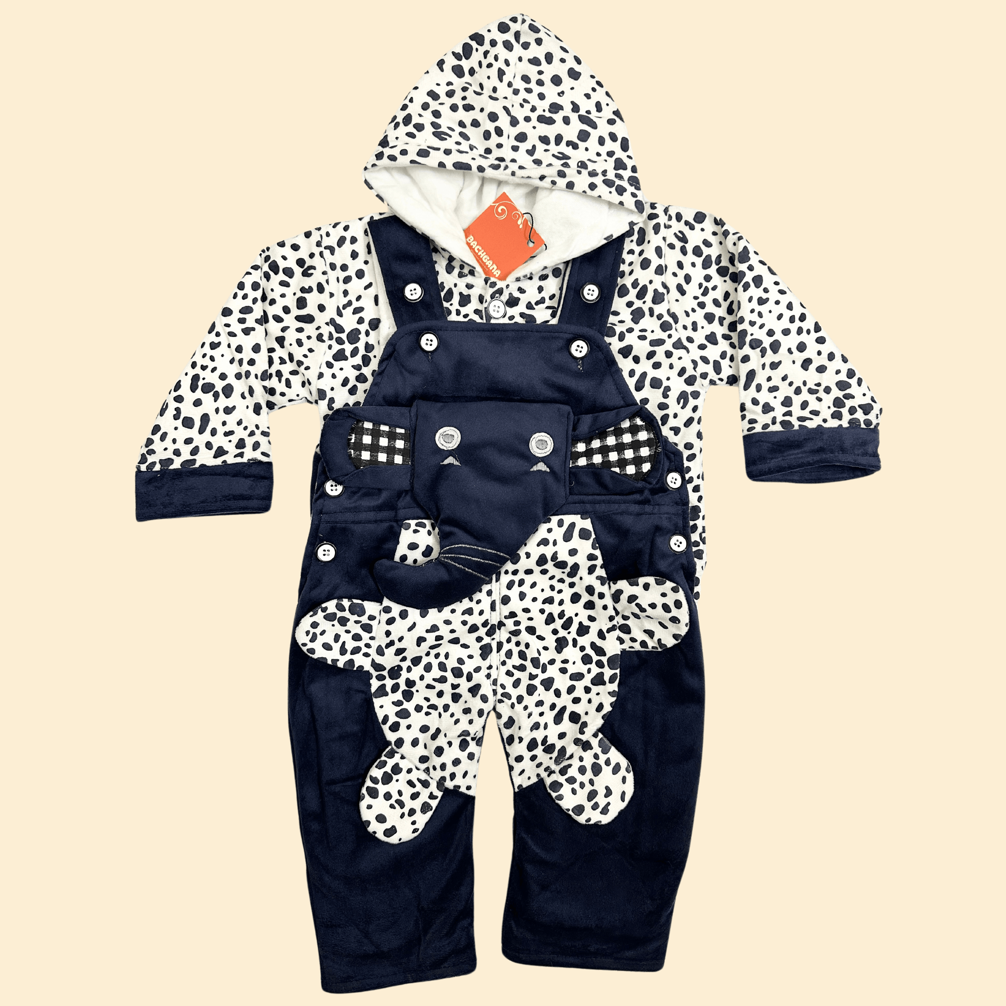 Baby Elephant Design Fleece Romper