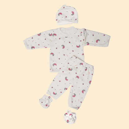 11 Piece New Born Starter Set - Pink Stars Print