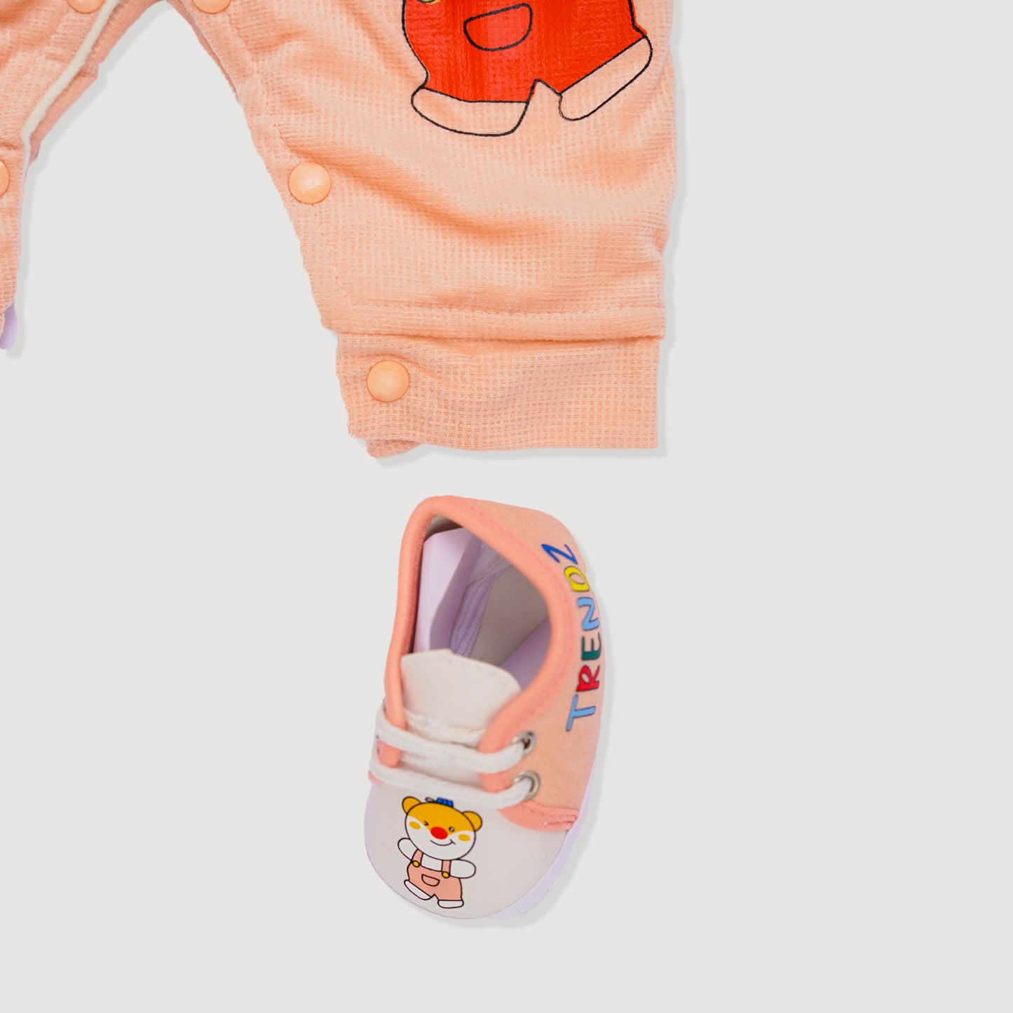 Baby Fleece Romper with booties Design 1