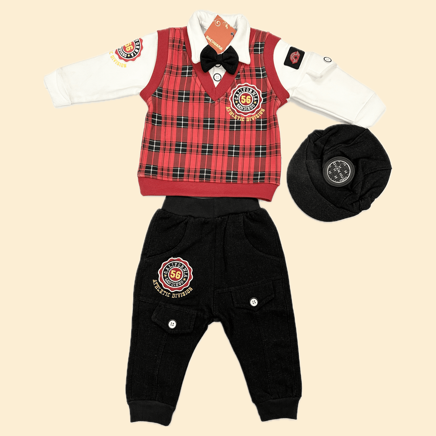 Baby 3 piece Check Design Warm Suit