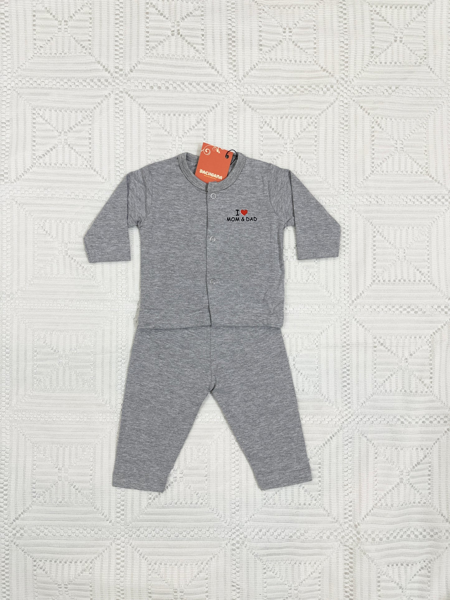 I Love Mom & Dad Design Shirts and Trouser Suits - 2 piece sets (Pack of 2 sets)