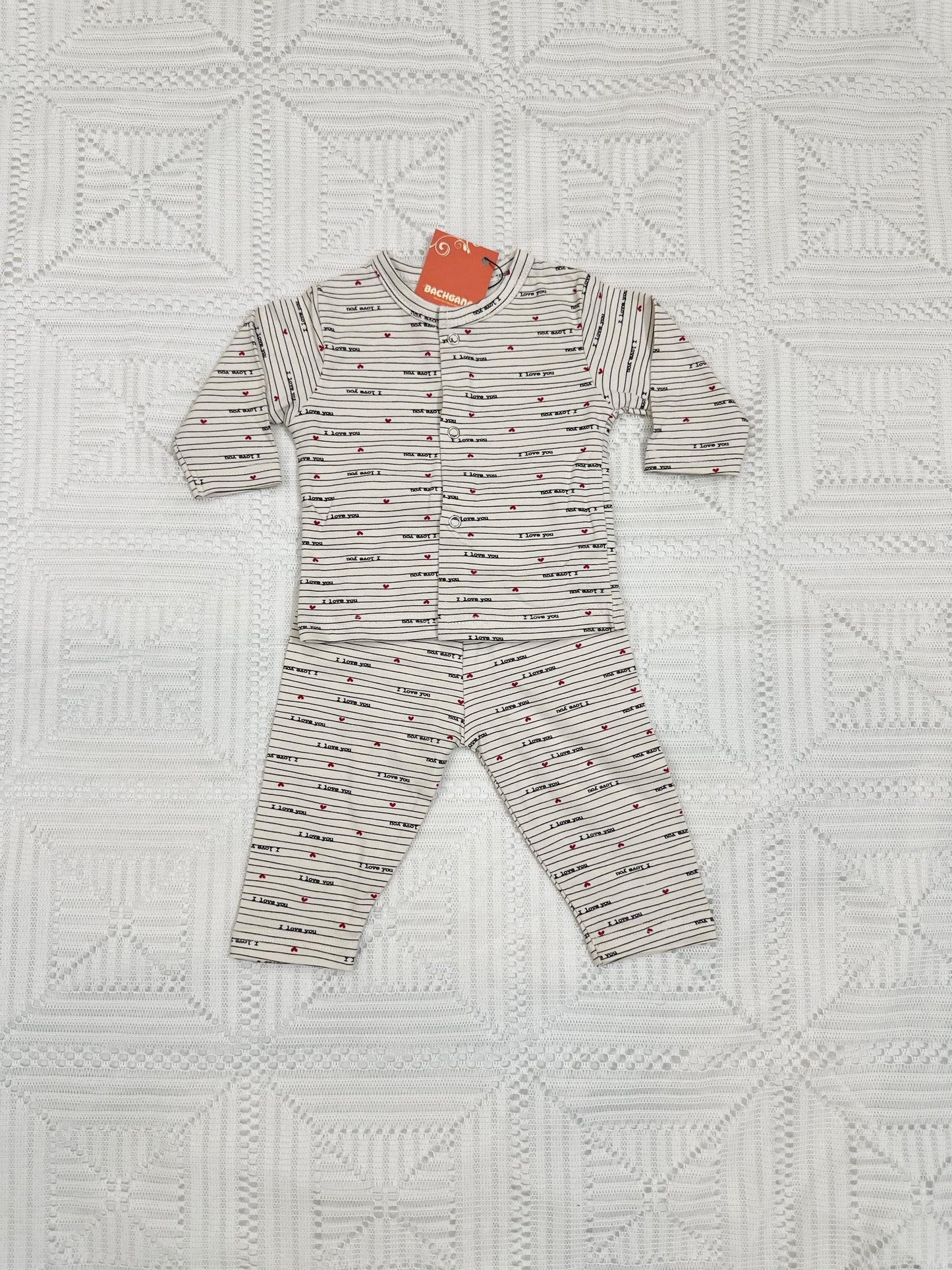 I Love Mom & Dad Design Shirts and Trouser Suits - 2 piece sets (Pack of 2 sets)