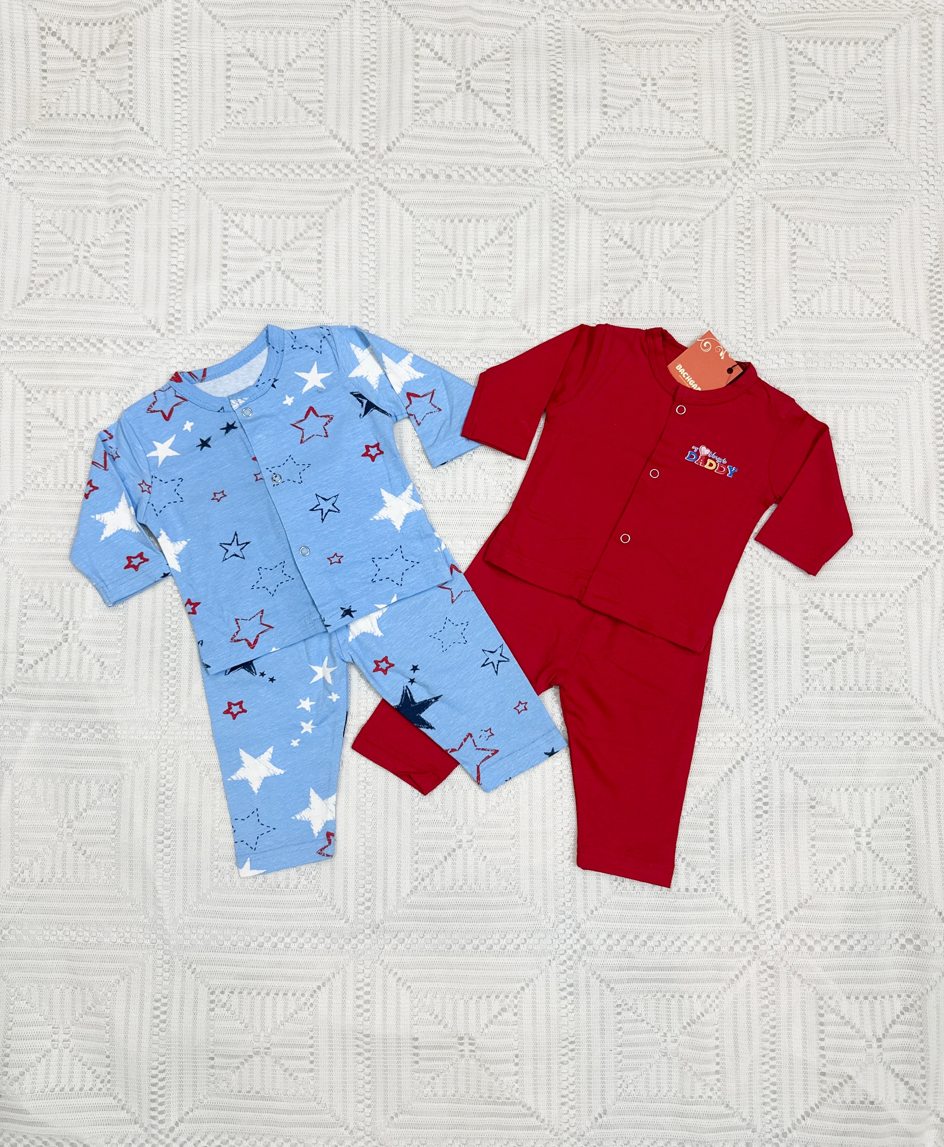 Stars and Daddy Design Shirts and Trouser Suits - 2 piece set (Pack of 2 sets)