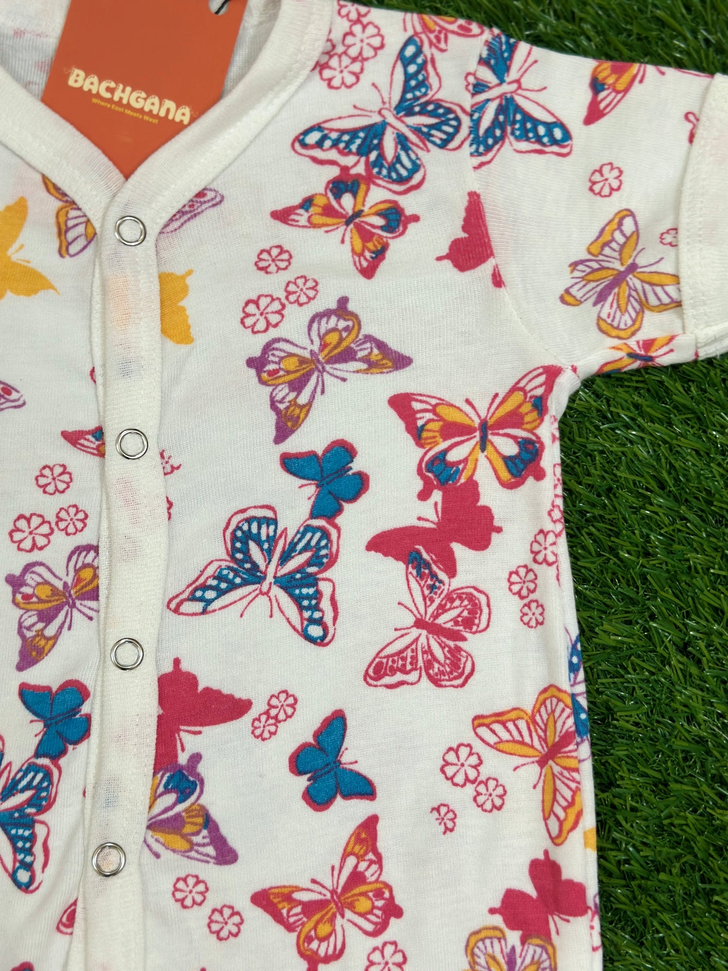Butterfly Flowers Design Halfsleeves Rompers Pack (3 pieces)