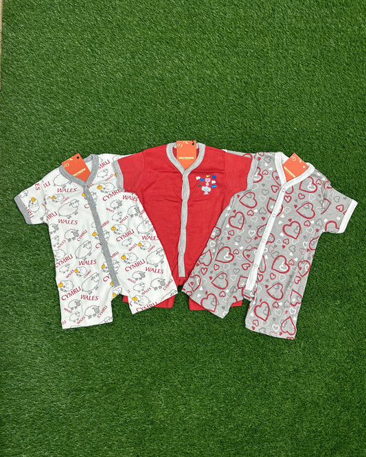 Hearts Sheep Design Halfsleeves Rompers Pack (3 pieces)
