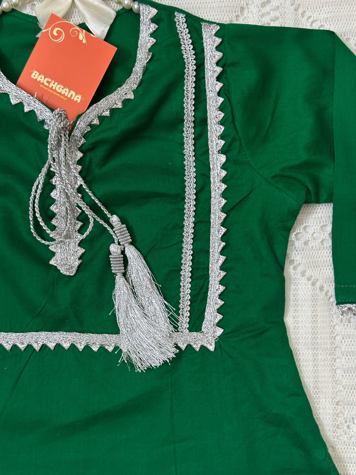 Green Shirt with Tulip Shalwar and Dupatta