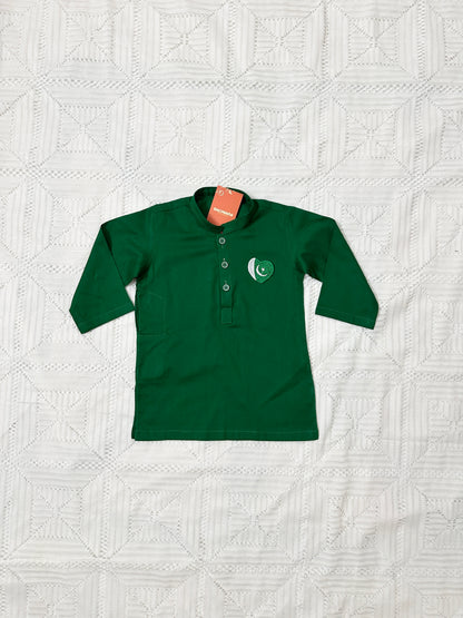 Boy Green Kurta and Green Shalwar - Azadi Collection