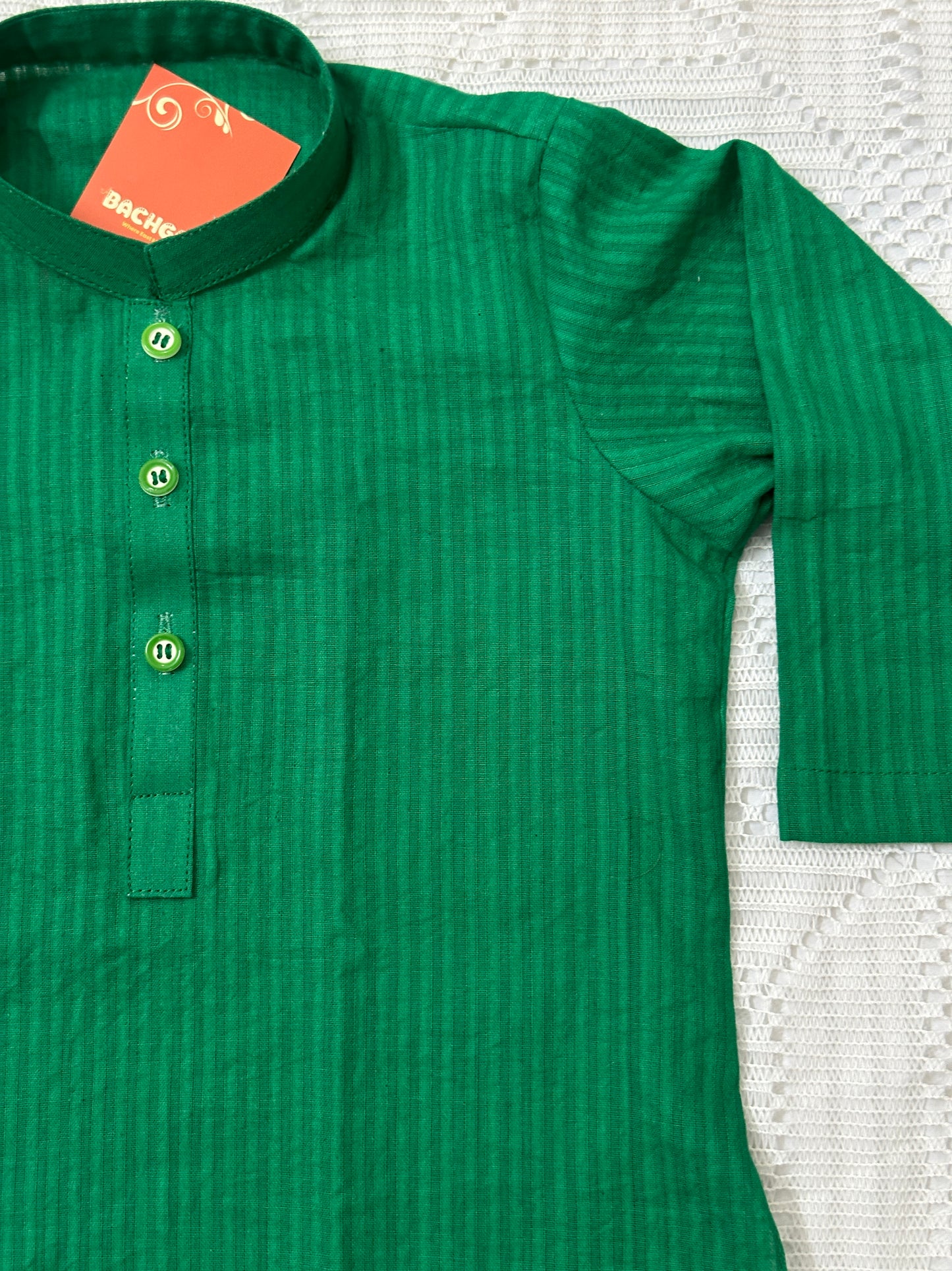 Boy Green Doria Kurta and White Shalwar - Azadi Collection