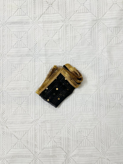 Black and Gold Silk Angrakha with Gharara and Shiffon Dupatta