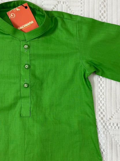 Boy Light Green Kurta and White Shalwar - Azadi Collection