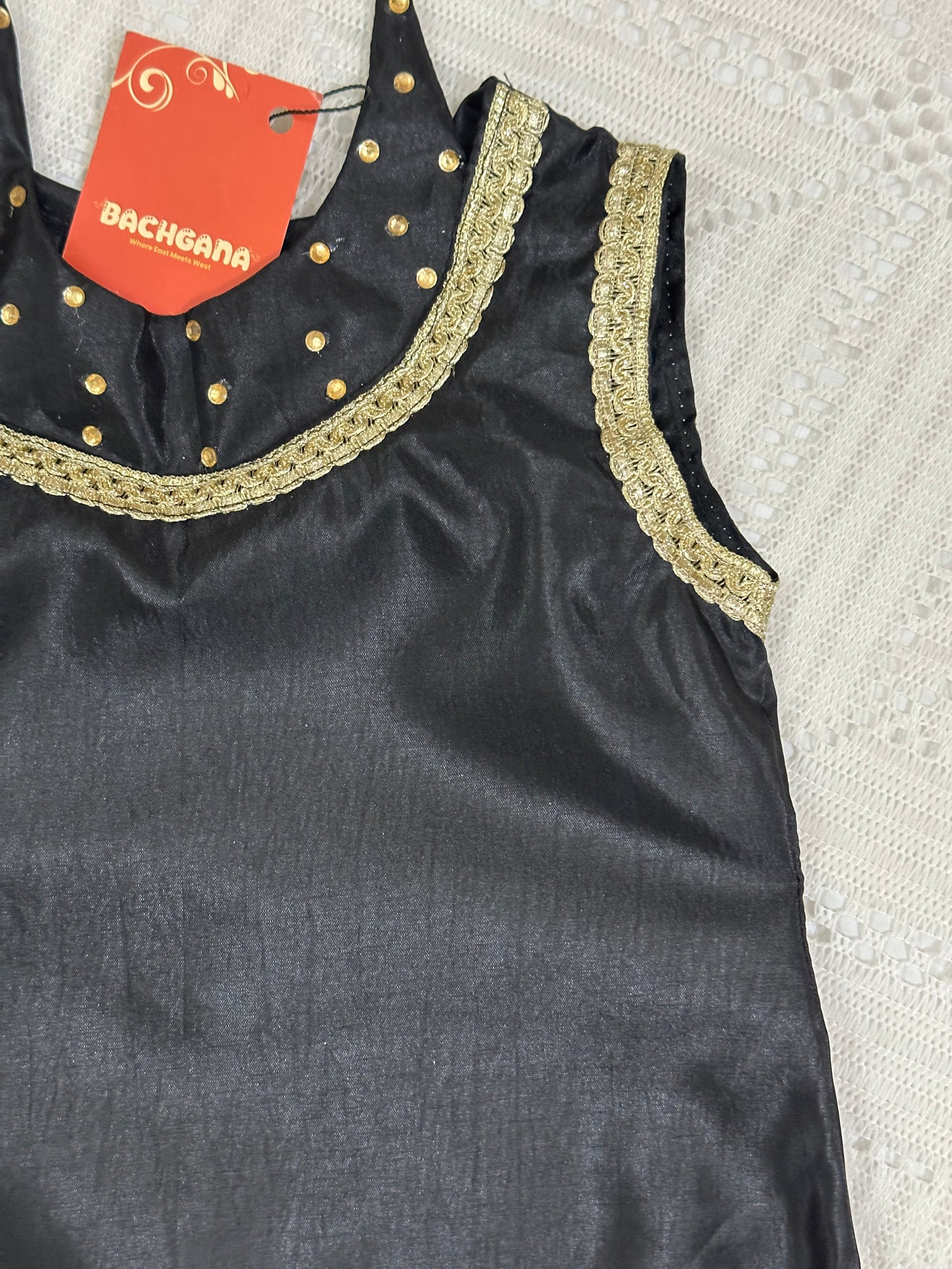 Black Silk Shirt with Tulip Shalwar and Dupatta