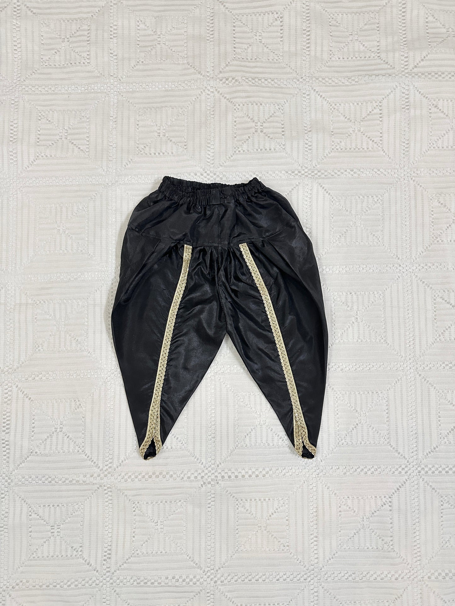 Black Silk Shirt with Tulip Shalwar and Dupatta