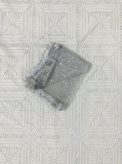 Blue Silver Silk Shirt with Tulip Shalwar and Dupatta