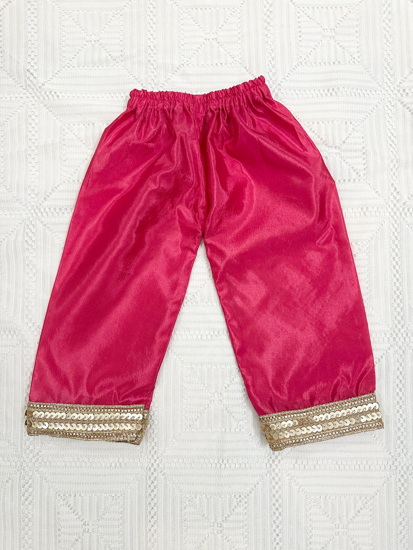 💖 Pink Fancy Shirt with Silk Trouser and Organza Dupatta