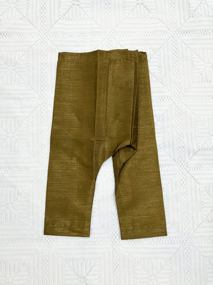 Mustard Green Kurta Shalwar with Fancy Waistcoat