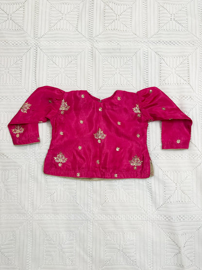 🌸 Pink Silk Choli with Orange Sequin Net Lehenga and Green Net Dupatta