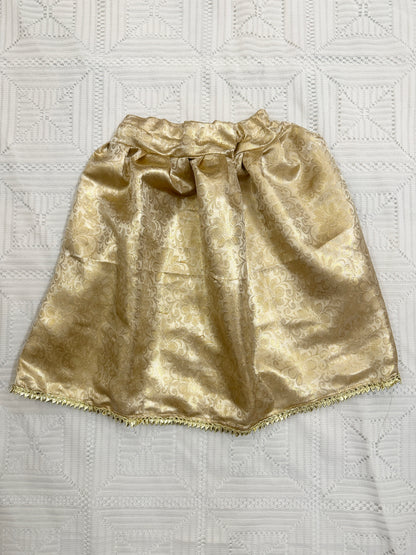 ❤️ Red Golden Fancy Organza Choli with Golden Jamawar Lehenga and Net Dupatta