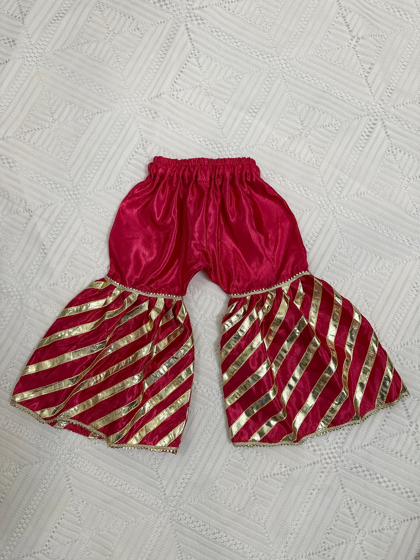 💚 Sea Green Fancy Silk Shirt with Pink Silk Gharara and Fancy Net Dupatta