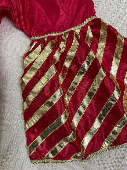 💚 Sea Green Fancy Silk Shirt with Pink Silk Gharara and Fancy Net Dupatta