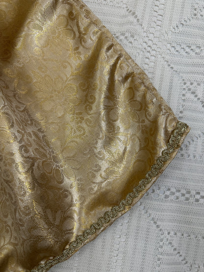 💙Blue Velvet Choli with Golden Jamawar Lehenga and Net Dupatta