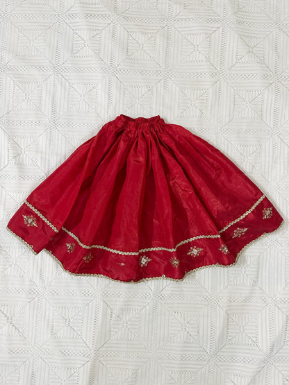 ❤️Red Silk Lehenga with Fancy Gown and Net Dupatta