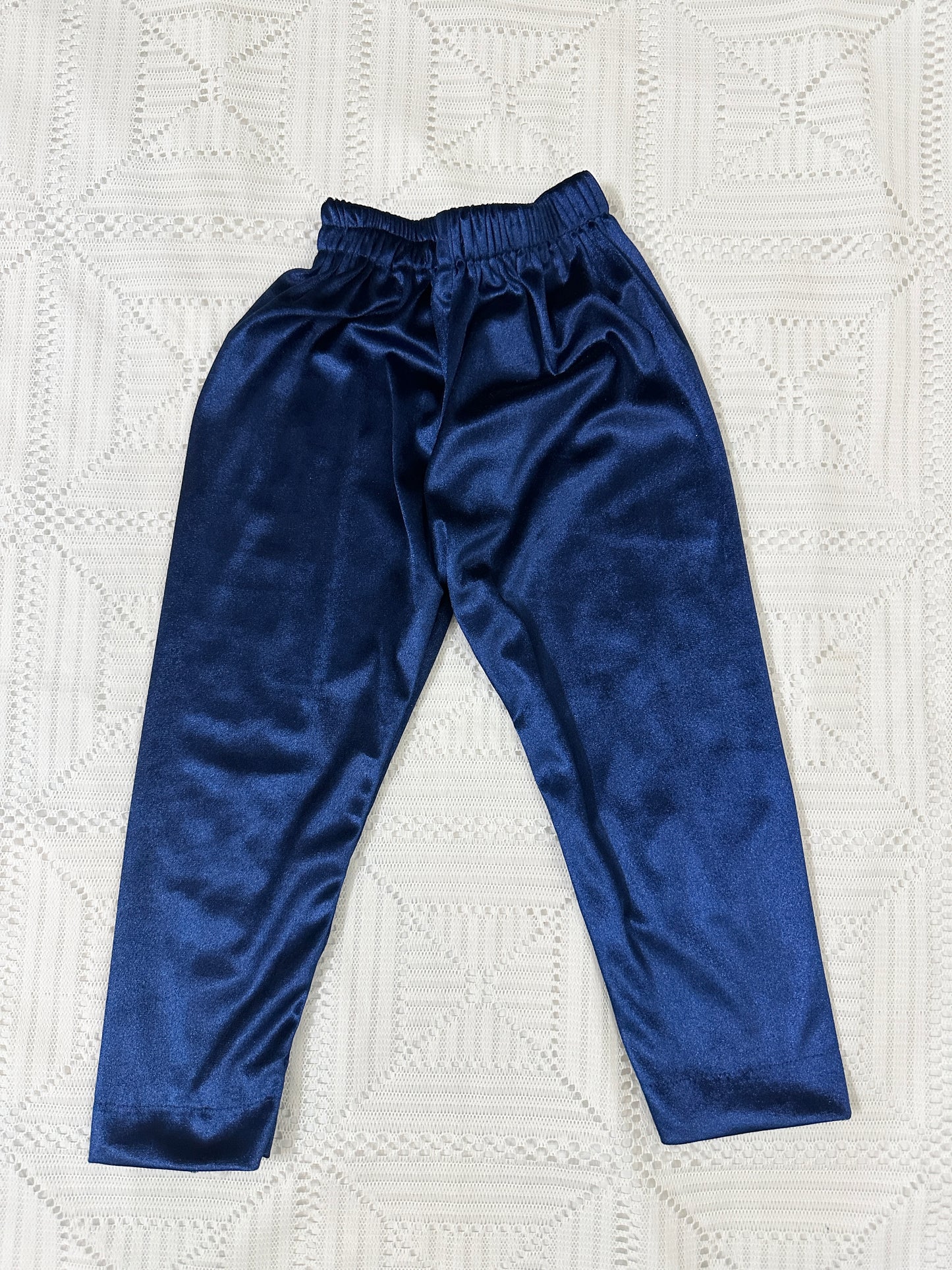 💙Blue Velvet Long Frock and Trouser with Pink Net Dupatta