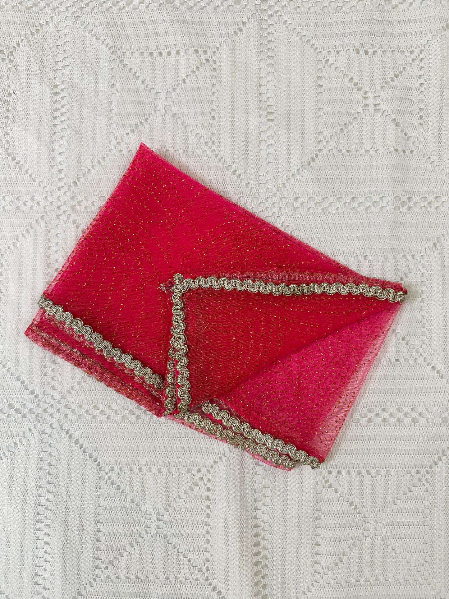 💙Blue Velvet Long Frock and Trouser with Pink Net Dupatta