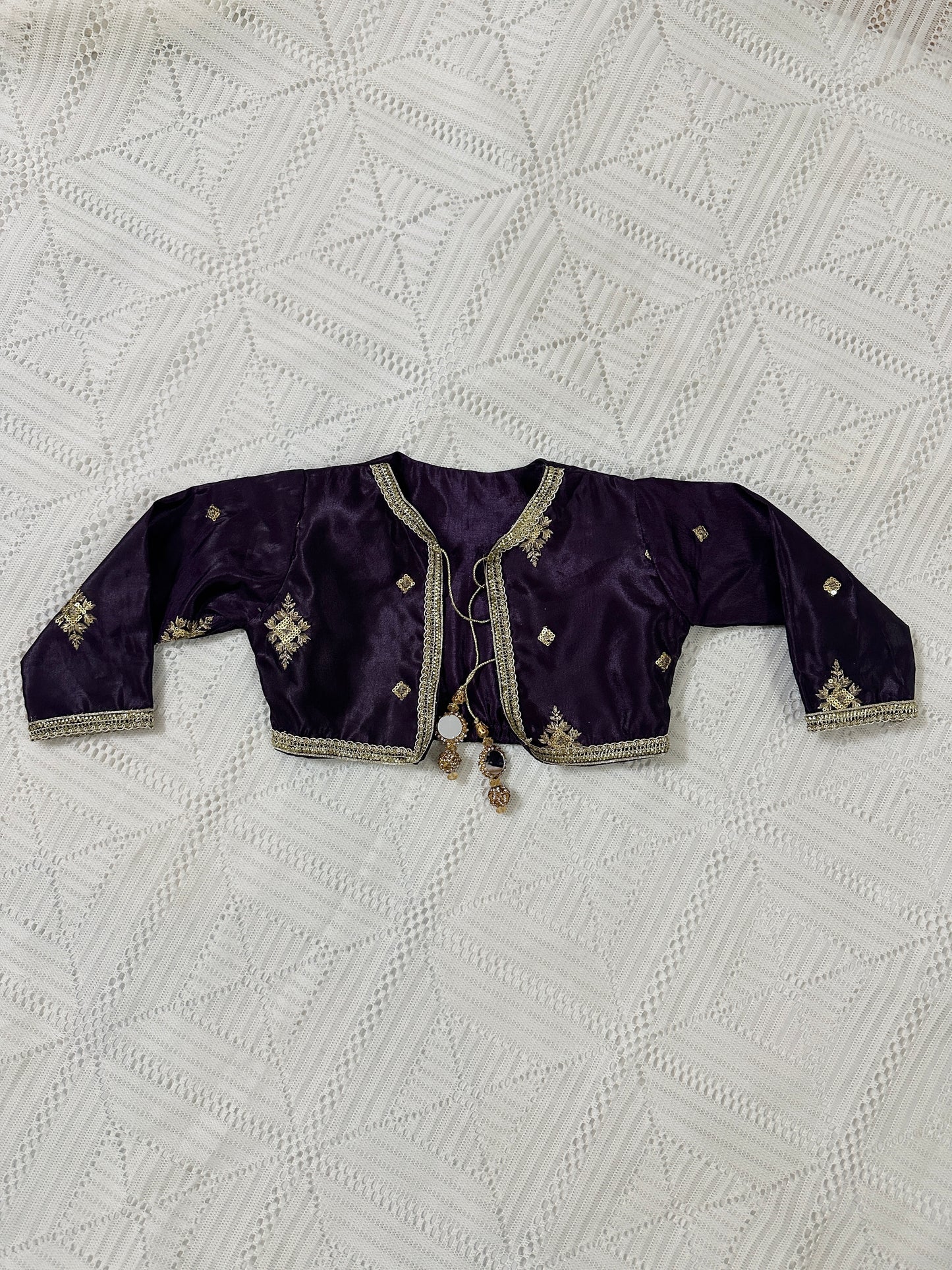 💜Purple Silk Fancy Koti with Inner and Farshi Shalwar