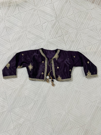 💜Purple Silk Fancy Koti with Inner and Farshi Shalwar