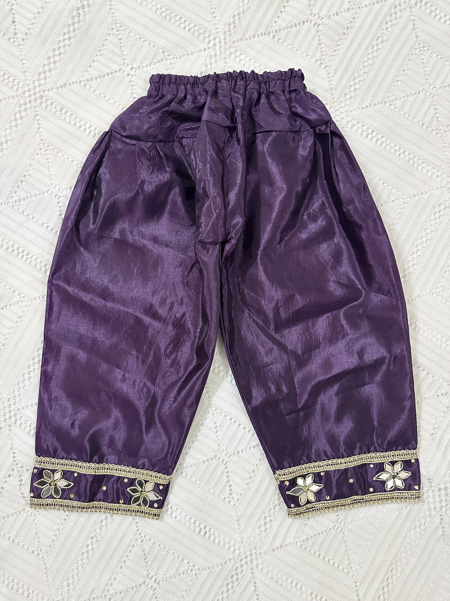 💜Purple Silk Fancy Koti with Inner and Farshi Shalwar