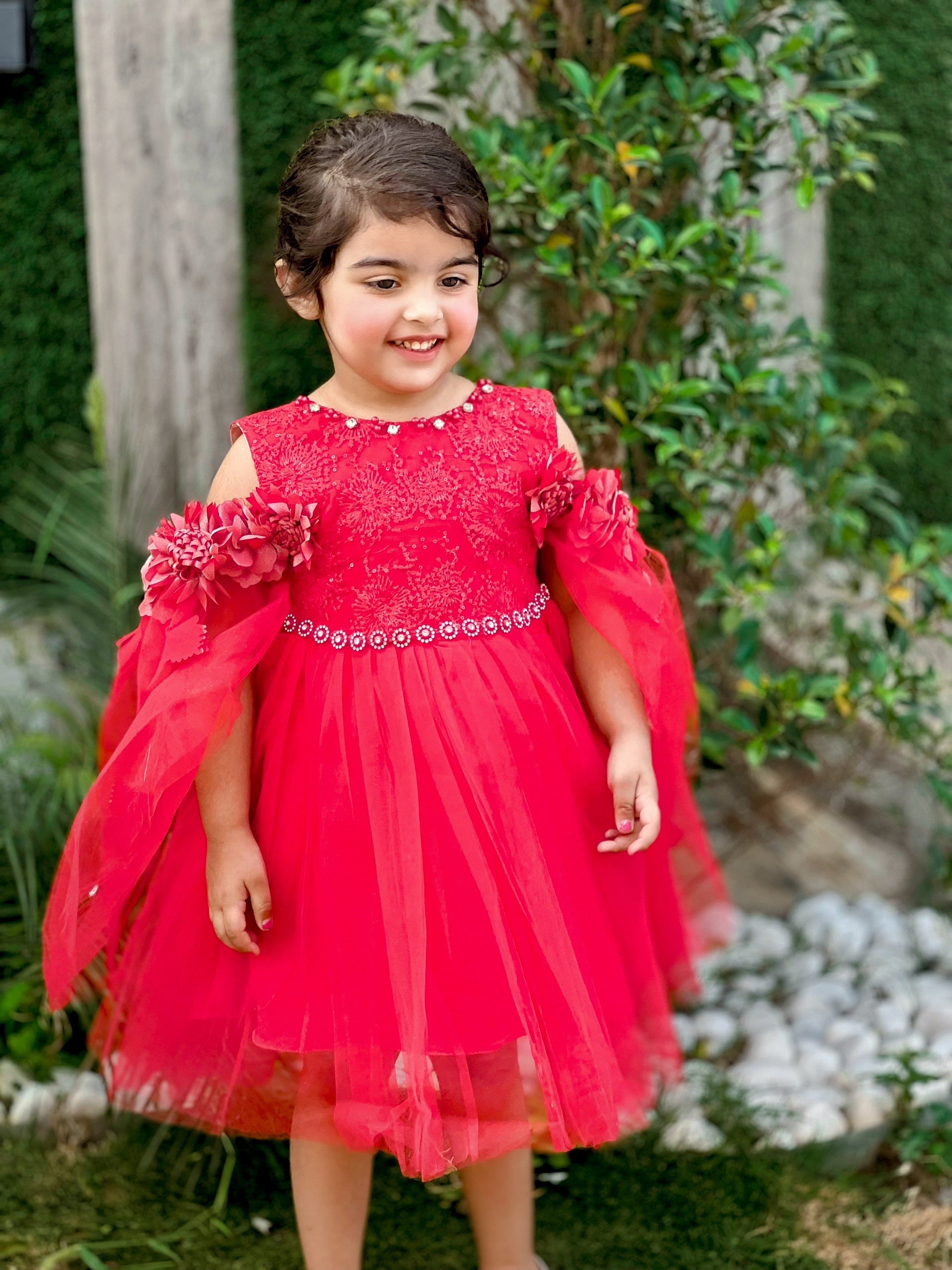 Flowers Embroidery Fancy Frock