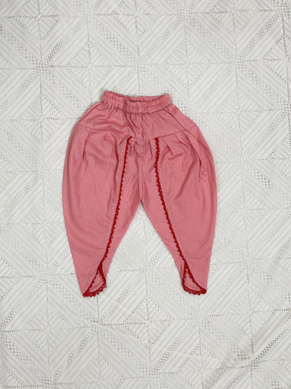 Pink Embroidered Shirt with Tulip Shalwar