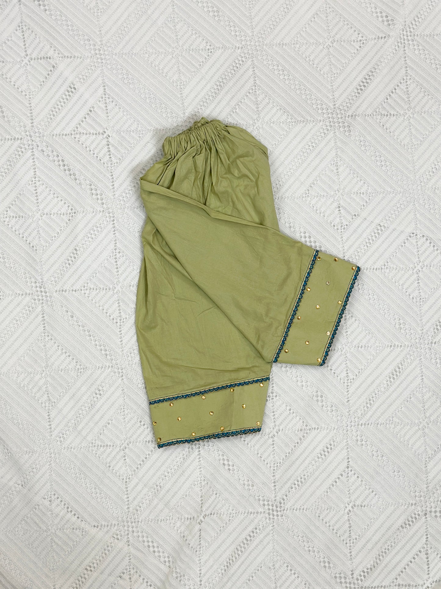 Blue Glittered Kurti with Farshi Shalwar and Dupatta - D2