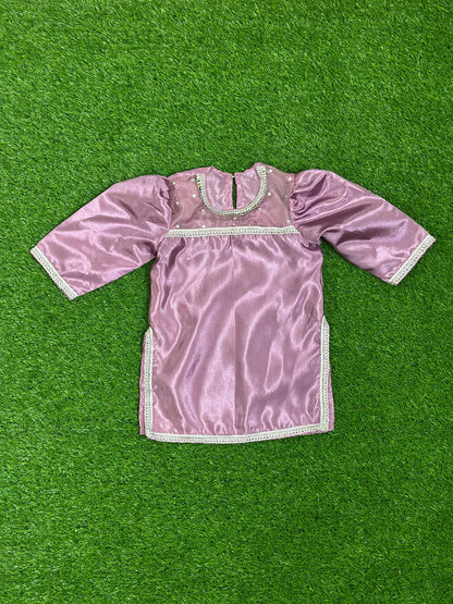 Lilac Silk Shirt with Farshi Shalwar and Dupatta