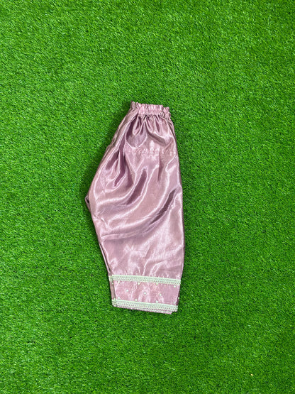 Lilac Silk Shirt with Farshi Shalwar and Dupatta