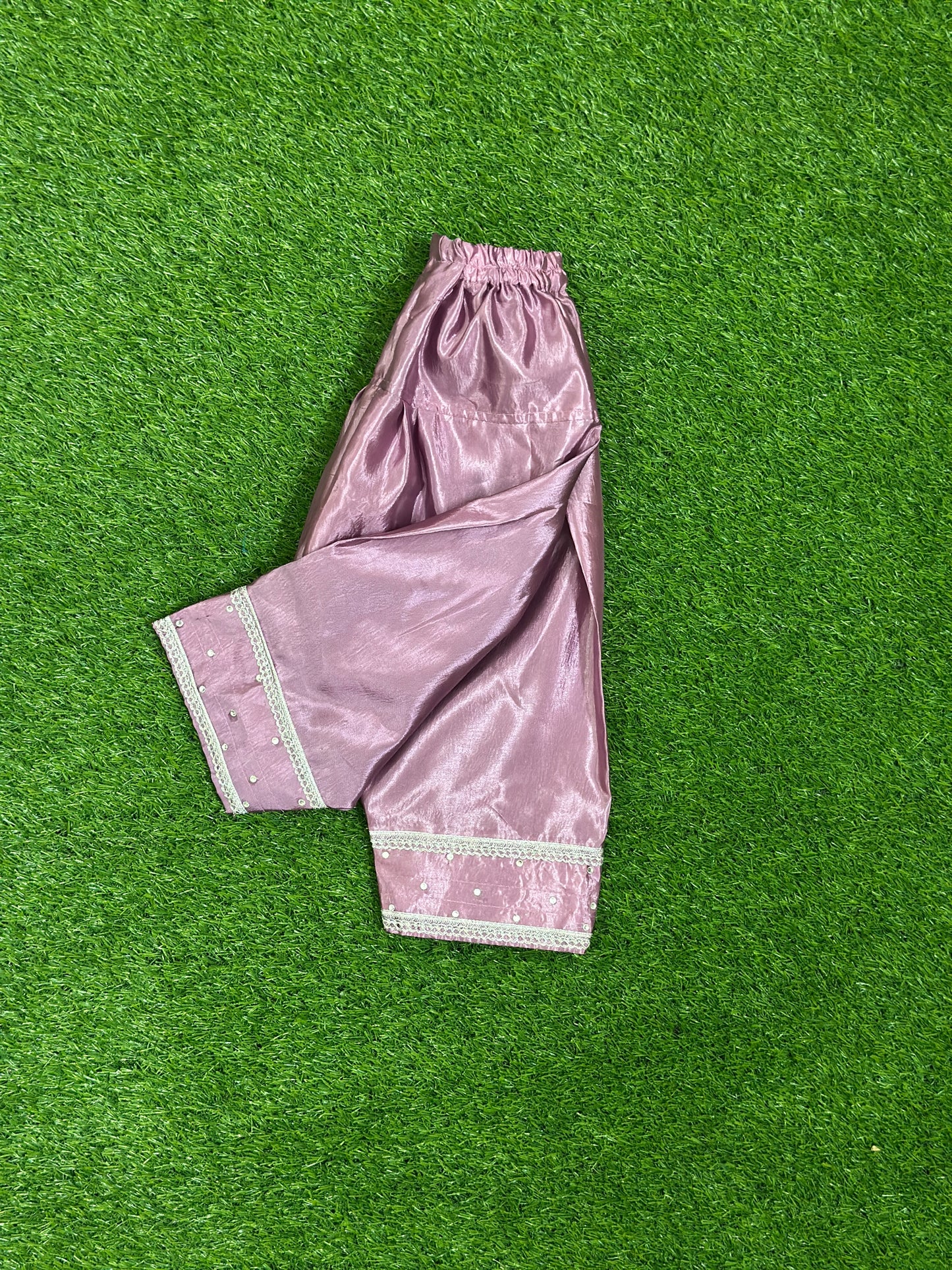 Lilac Silk Shirt with Farshi Shalwar and Dupatta