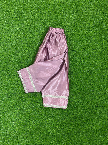 Lilac Silk Shirt with Farshi Shalwar and Dupatta