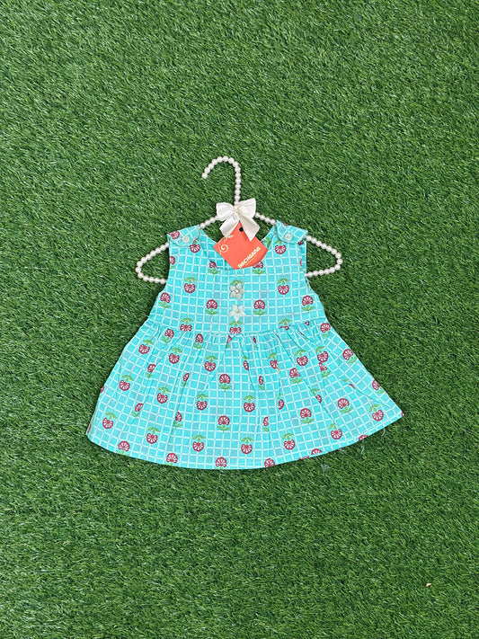 Sea Green Embroidered Cotton Frock
