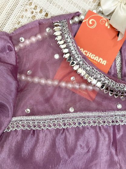 Lilac Silk Shirt with Farshi Shalwar and Dupatta