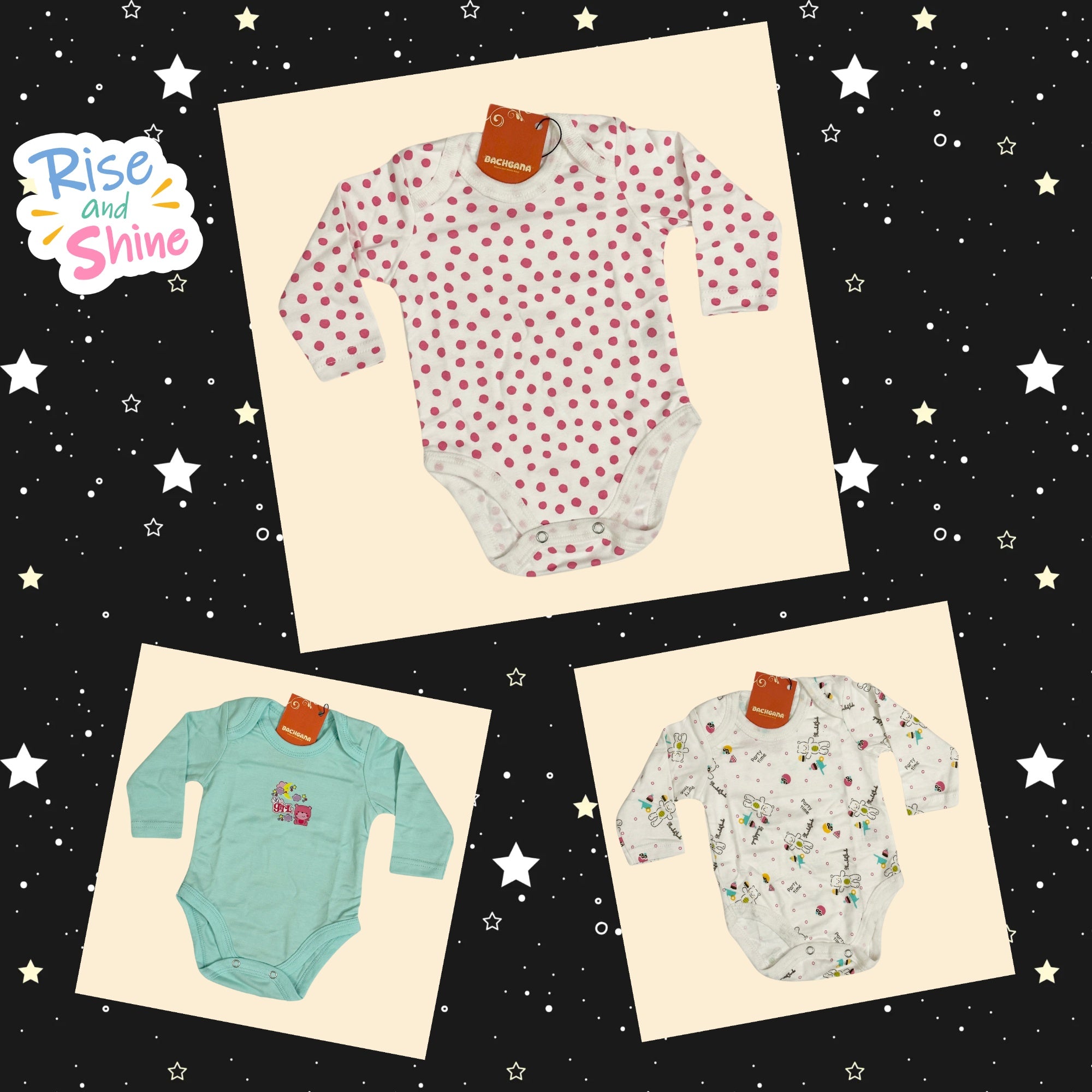 Its a girl Design Bodysuits Pack (Pack of 3 pieces)