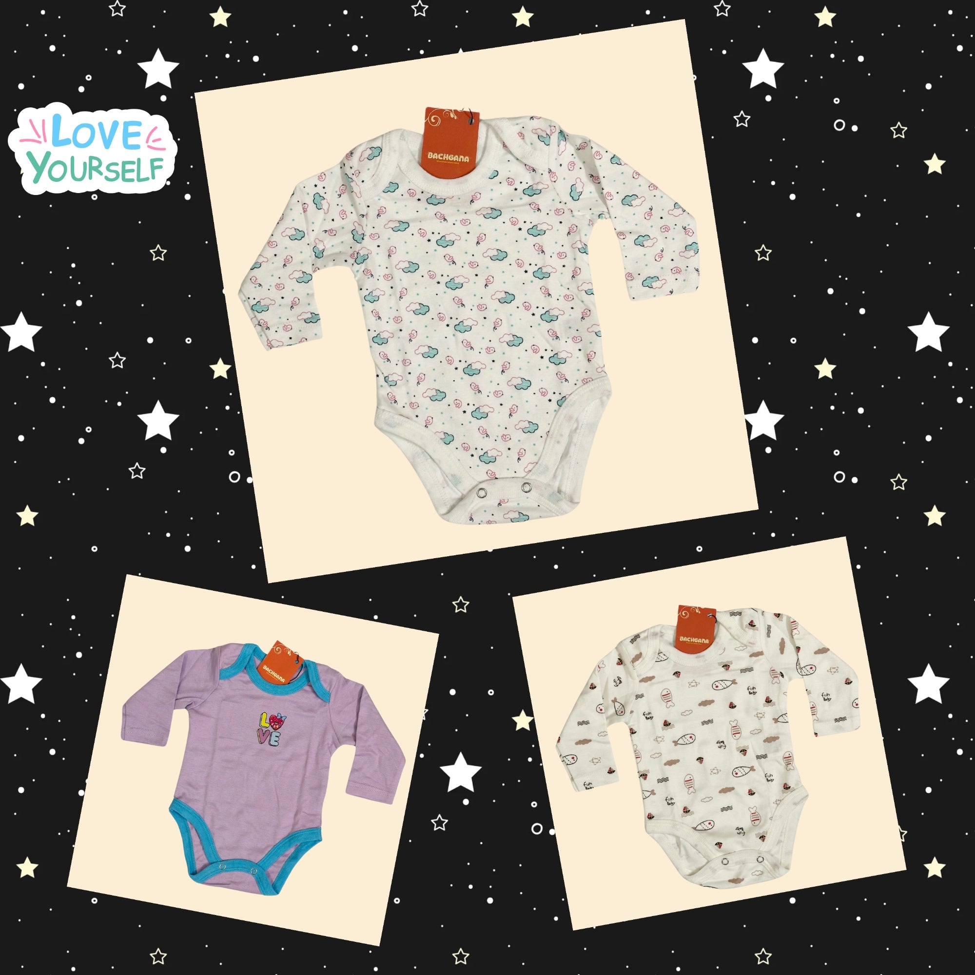 Love Design Bodysuits Pack (Pack of 3 pieces)